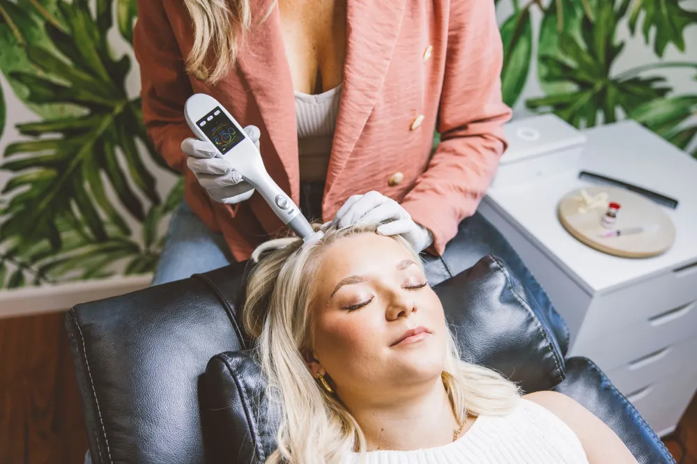 Jet plasma treatment being applied to various body areas